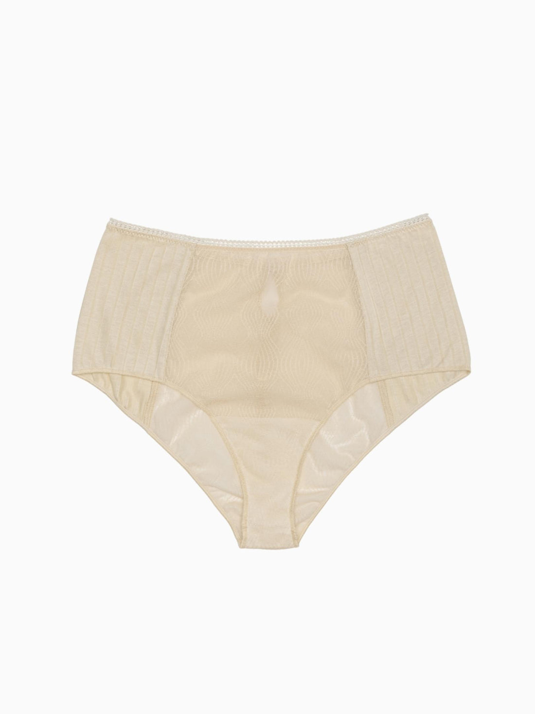 High-waist lacy cotton brief - White - (56-white) – Diana's Lingerie